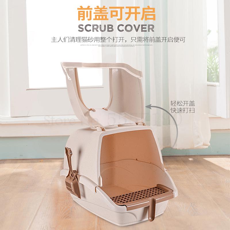 Cat Litter Box Double-layer Anti-spatter Extra Large Cat Toilet Cat Supplies Deodorizing Fully Closed Pine Cat Feces Basin