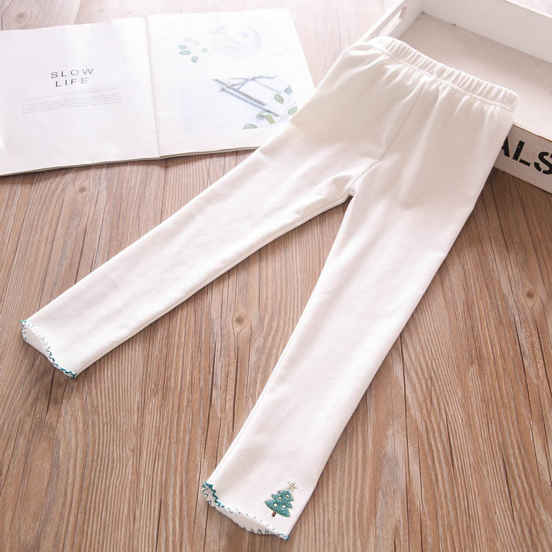 2022spring Tree Knit Legging for Girls Wholesale: White