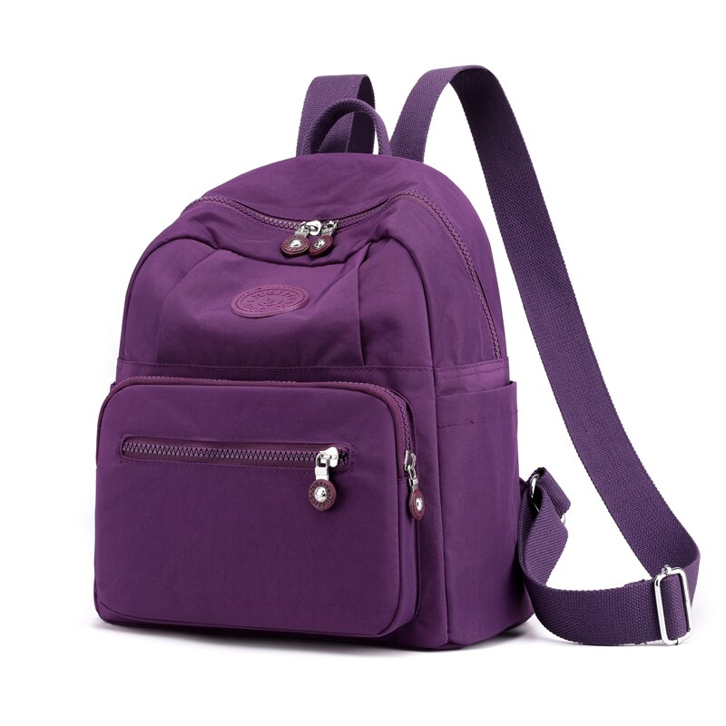 Vento Marea Travel Women Backpack Casual Waterproof Shoulder Bag Female Nylon Black School Bag For Teenage Girl: Purple bag