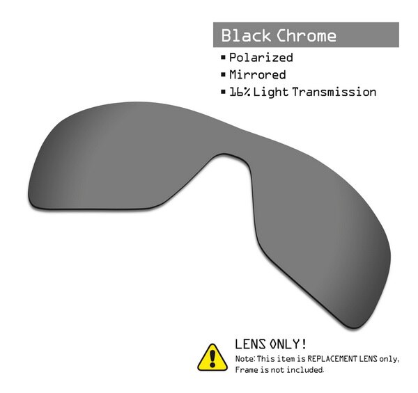 SmartVLT Polarized Replacement Lenses for Oakley Turbine Rotor Sunglasses - Multiple Options: Black Chrome