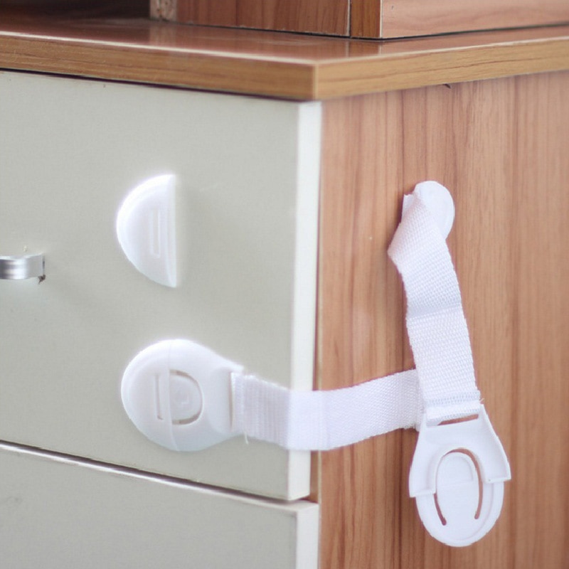 5 Pcs Cabinet Locks Straps Baby Safety Locks Child Kid Security Furniture Latche for Drawer Cabinet Fridge Toile tfurniture lock: Default Title