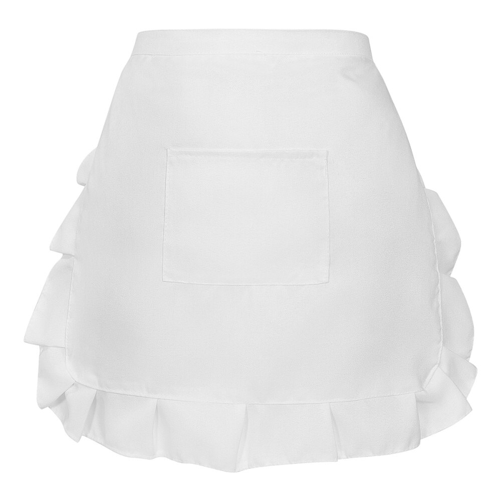 BESTONZON grembiule da cucina floreale a vita corta in pizzo mezza vita bavaglino Costume da cameriera con tasca cucina bomboniere per cameriera