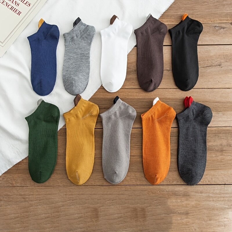 10 Pairs Men Sock Cotton Short Socks for Male Low-Cut Ankle Socks Breathable Summer Casual Soft Sports Socks
