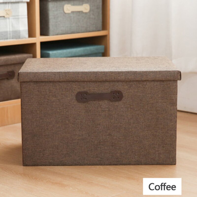 Organizers and Storage Box with Lids Closet Ornament Foldable Cube Baskets for Shelf Large Fabric Storage Bins Clothes Closet: S 32x24x18CM / Auburn