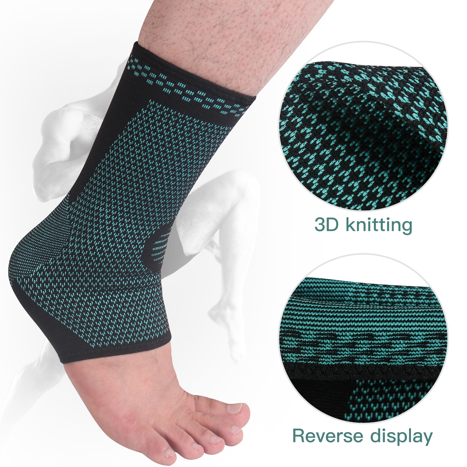 SKDK 1PC Elastic Nylon Ankle Support Foot Swelling Gym Sports Basketball Taekwondo Heel Protector Brace Relieve Arch Pain Reduc