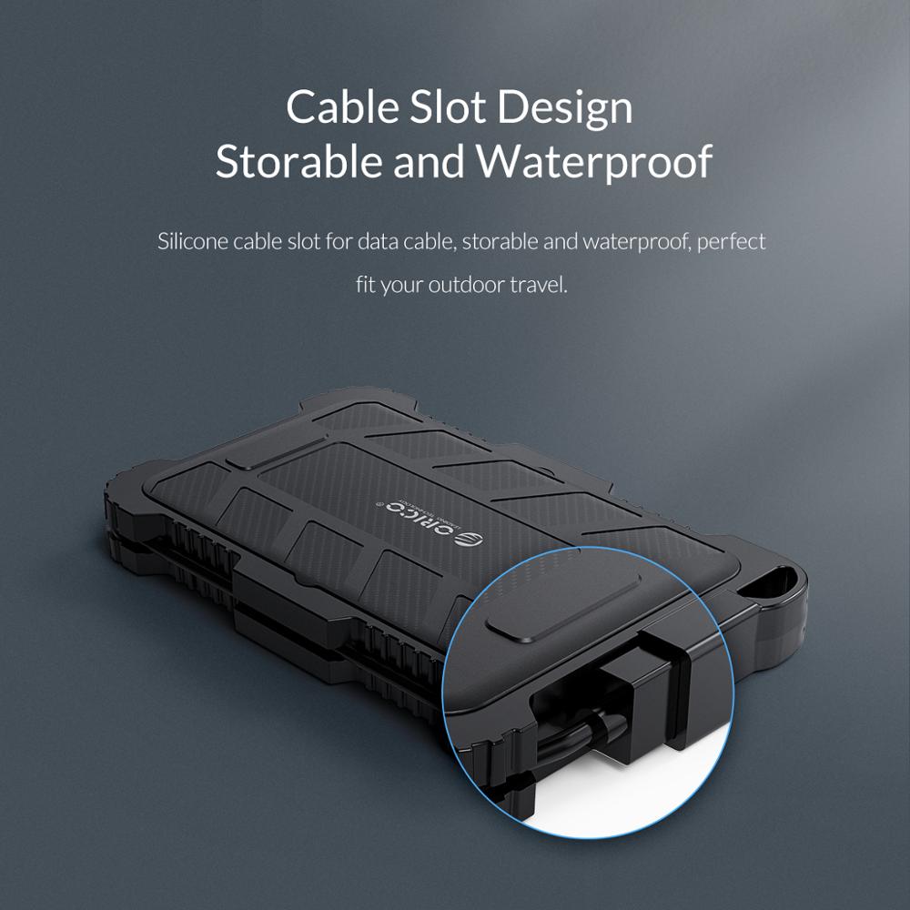 ORICO 2.5 Inch USB3.0 HDD Case With Hook Waterproof Shockproof Dustproof For Outdoor Hard Disk Box For 2.5 Inch HDD SSD