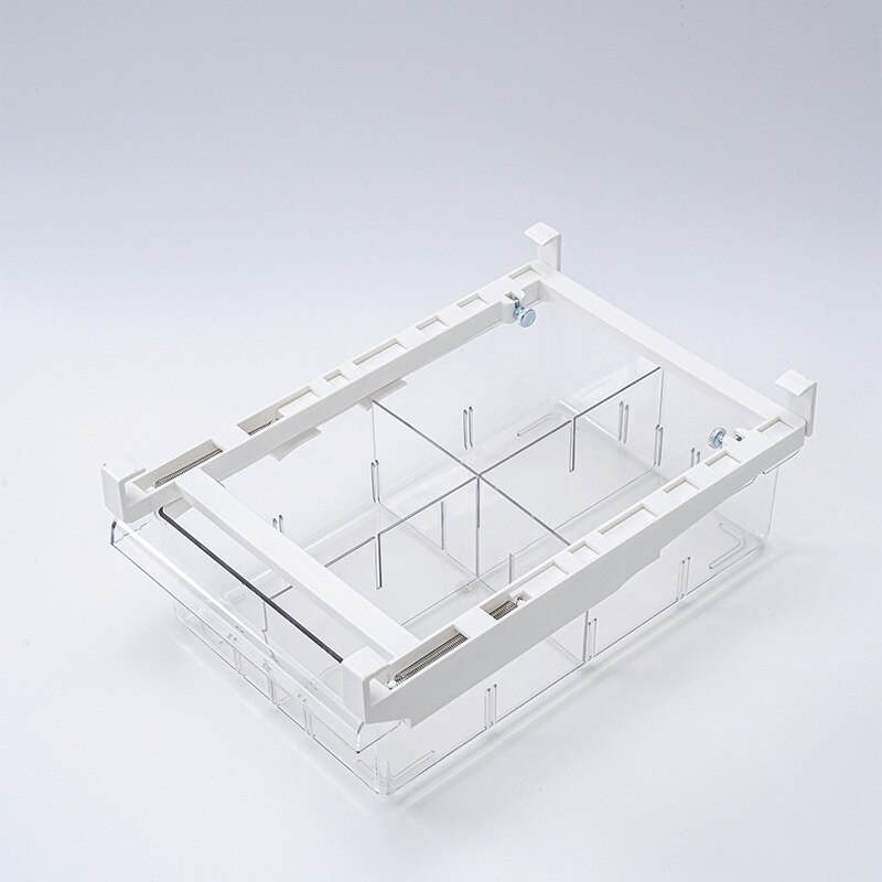 1/4/8Refrigerator Draw Compartment Refrigerator Drawer Organizer Transparent Fridge Storage Bin Containers For Pantry Freezer: 4 grids