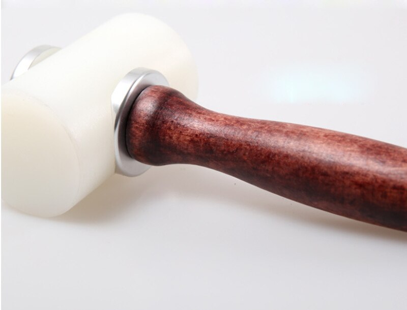 T-type Head Wooden Handle Leathercraft Carving Hammer Material Durable Nylon Hammer With Natural Wood Handle