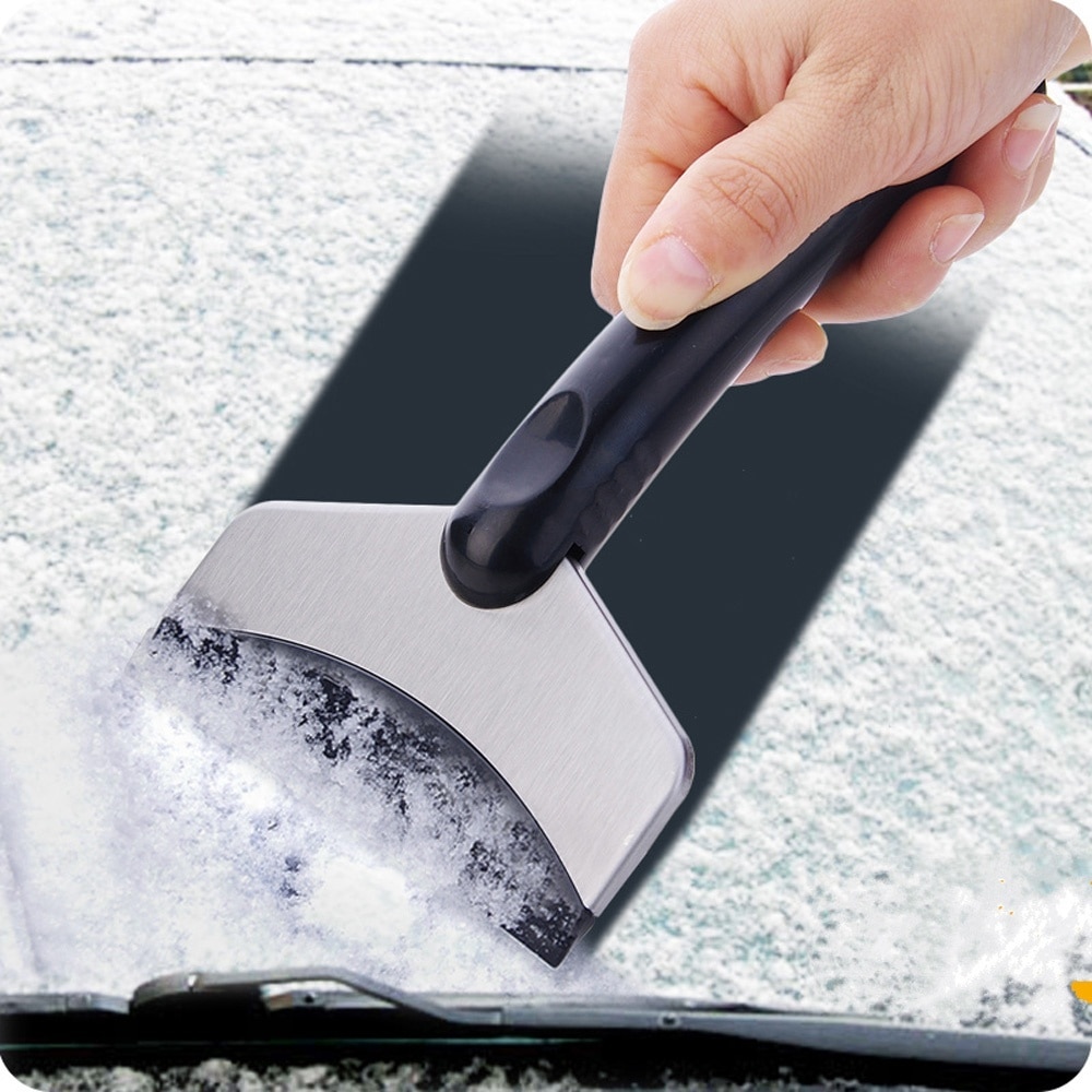 Grattoir à neige multifonction pour voiture avec pelle en acier inoxydable, outil pour enlever la glace en hiver
