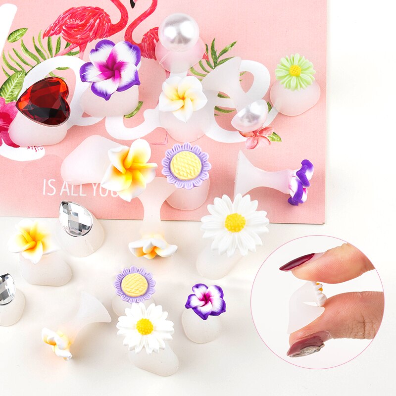 Separadores de dedos de espuma de silicona, espaciadores suaves, Margarita, flor, girasol, herramienta de cuidado de los pies, 8 unidades