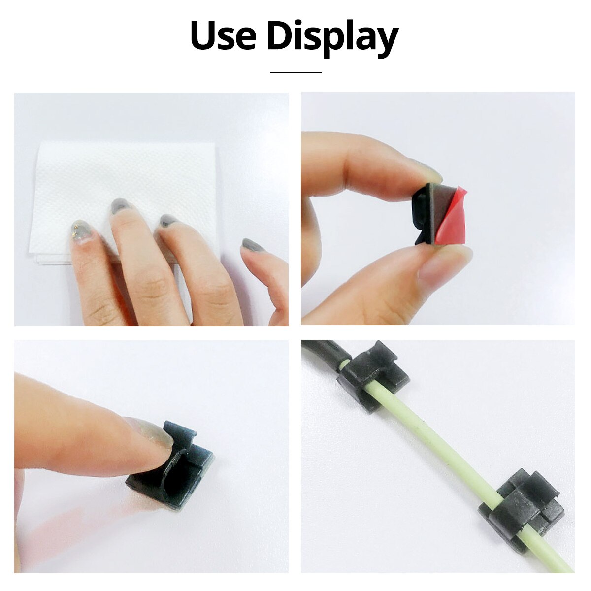 Self Stick Wire Organizer Line Cable Clip Buckle Clips Clamp Table Wall Fixer Fastener Power Cable Holder Wall Cable Sticker