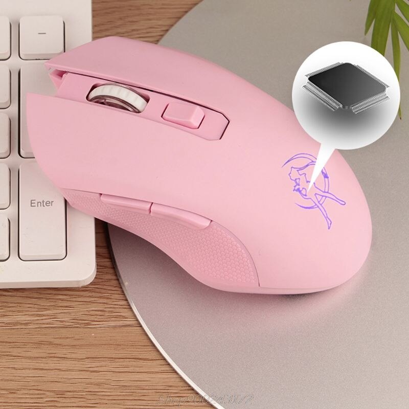 Pink Silent LED Optical Game Mice 1600DPI 2.4G USB Wireless Mouse for PC Laptop Jy21 20