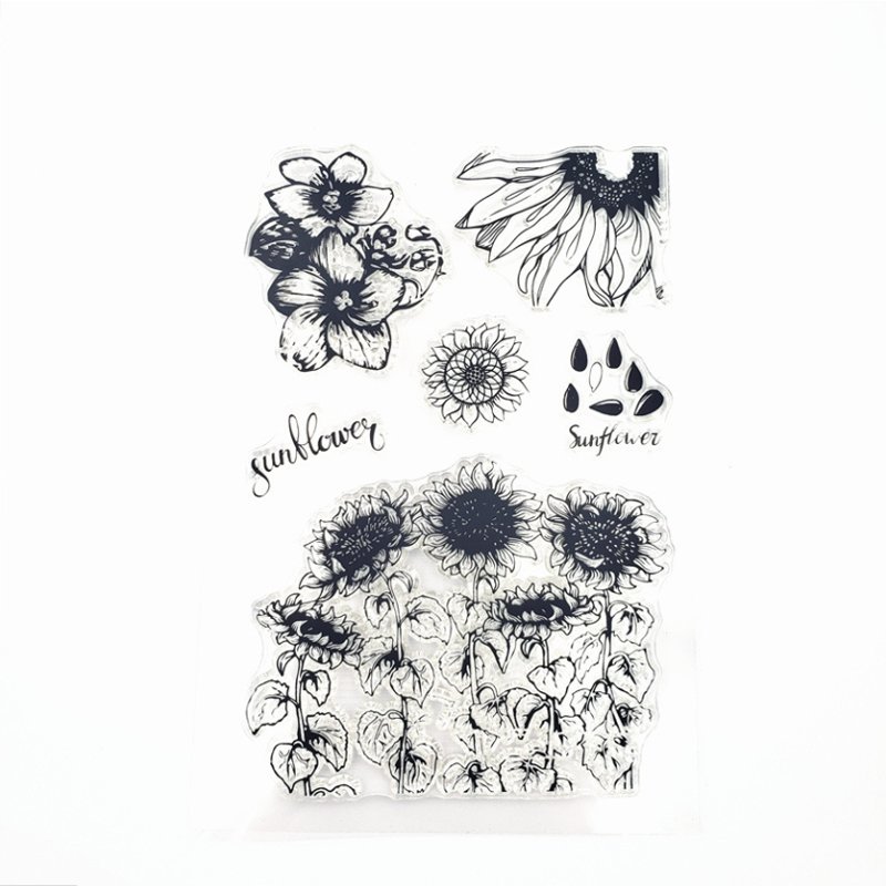 Sunflower Transparent Silicone Stamp Seal For DIY Scrapbooking Album Decorative Clear Stamp Office School Supplies Stationery