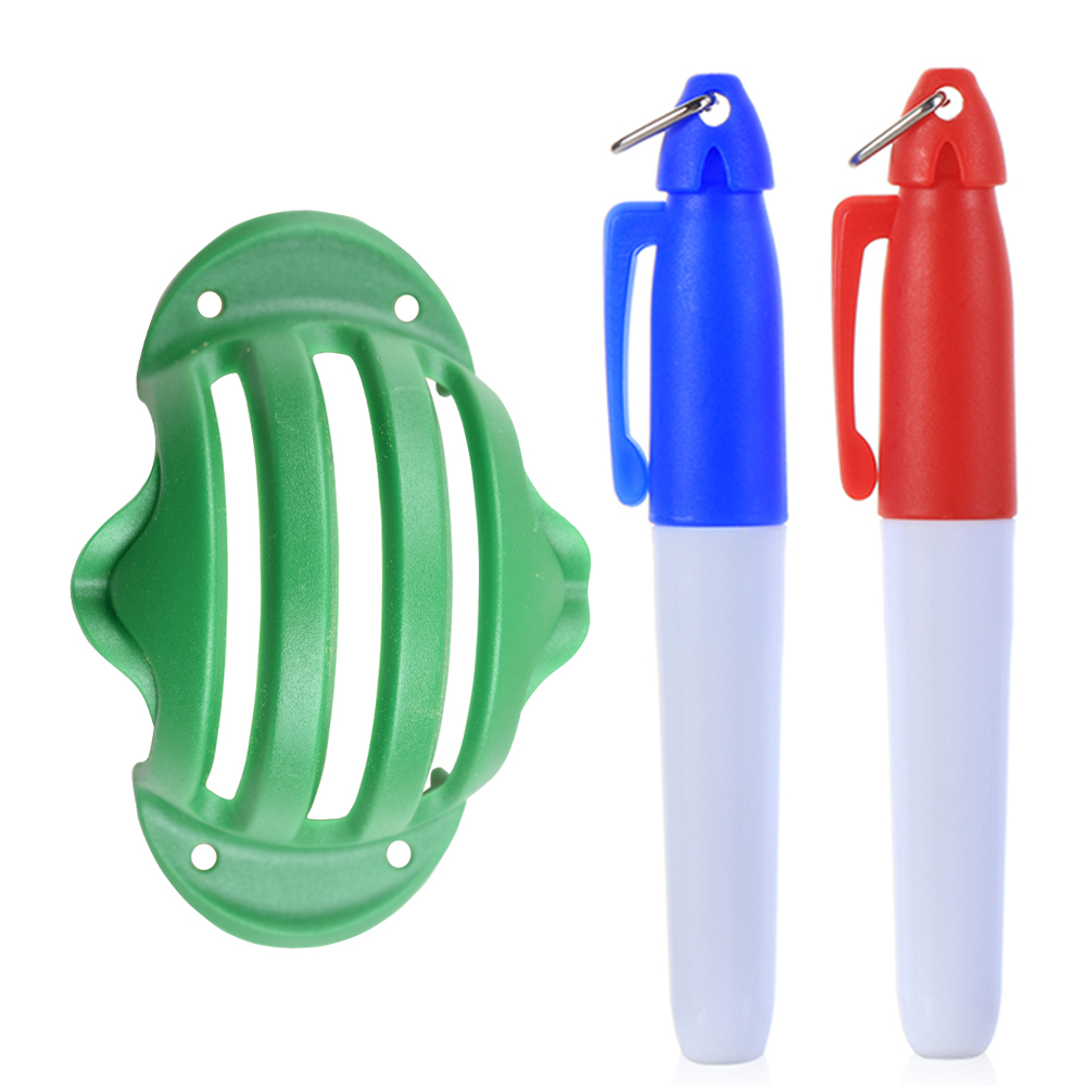 Golfball-Linienmarkierung mit 2 Stiften-einstellen, Golfbälle, Vorlage, Ausrichtung, Putten Trainer, Golfzubehör: Grün
