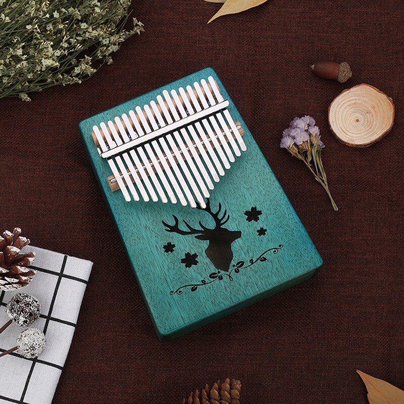 Kalimba 17 Key Mahogany Thumb Piano Mbira Musical Machine Instrument Africa Finger Piano 30 key Instrumento Elk: Green elk