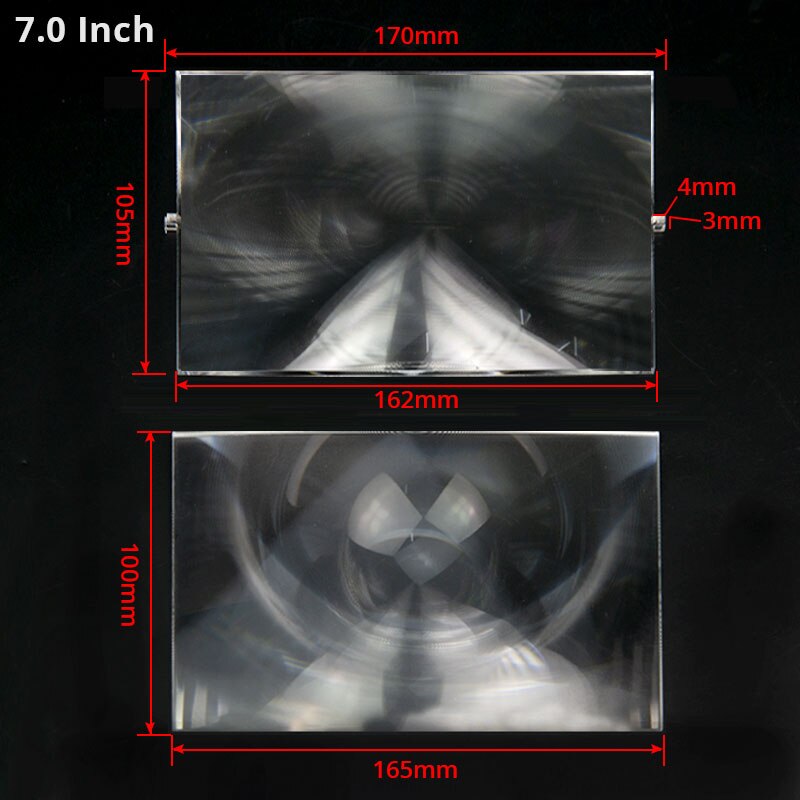 3,5 zoll ~ 7 Zoll DIY Telefon Projektor Fresnel-linse Optische PMMA Gewinde Kondensieren Linsen Mit Schwerpunkt Lentes: 7.0Zoll mit Ohren
