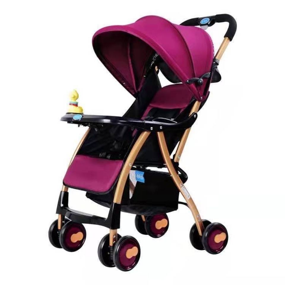 One-button folding baby stroller light and handy folding umbrella car can sit or lie in winter and summer stroller