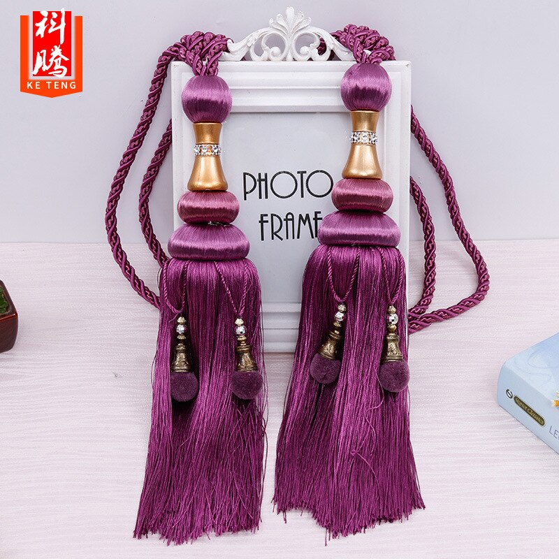 2 sztuk kurtyna akcesoria dekoracyjne kutas chwost uchwyt na zasłony wiszące kulki kurtyny pasek salon zasłony wiszące uchwyt na: purpurowy