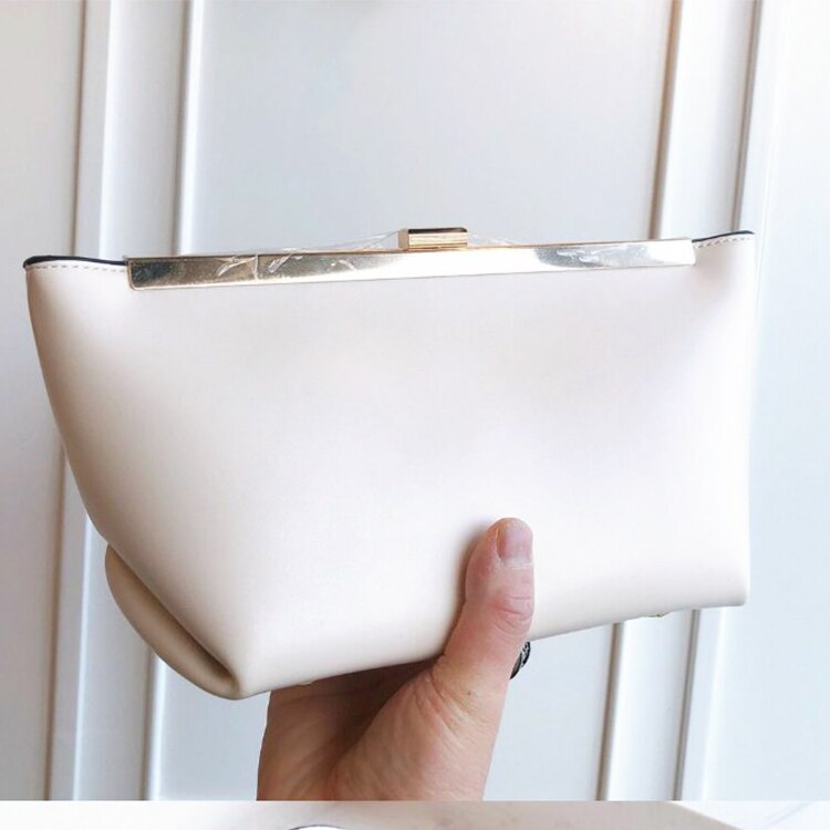 Vintage læder metalspænde kvinder punge og håndtasker dumpling clutches konvoluttaske pose taske skuldertaske mulepose