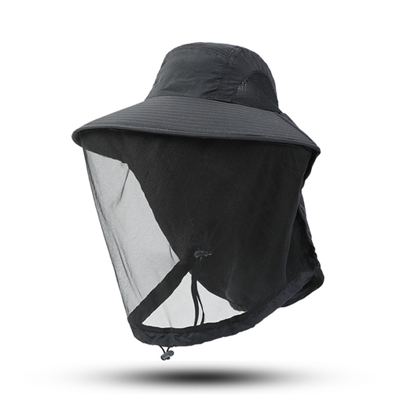 Outdoor Fishing Cap Anti Mosquito Insect Hat Fishing Hat Bug Mesh Head Net Face Protector Camping Hats Fishing Cap: Lavender