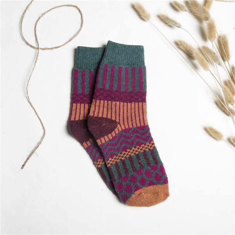 Dianruo winter thermische wollen sokken hoge buisverdikking warme zachte konijnenwol diverse kleuren dames  r220: 2