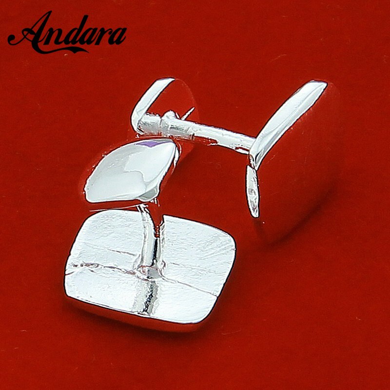 Silver Square Cufflink Men Silver Color Shirt Cufflink Shirt Buttons Women Cufflinks Jewelry