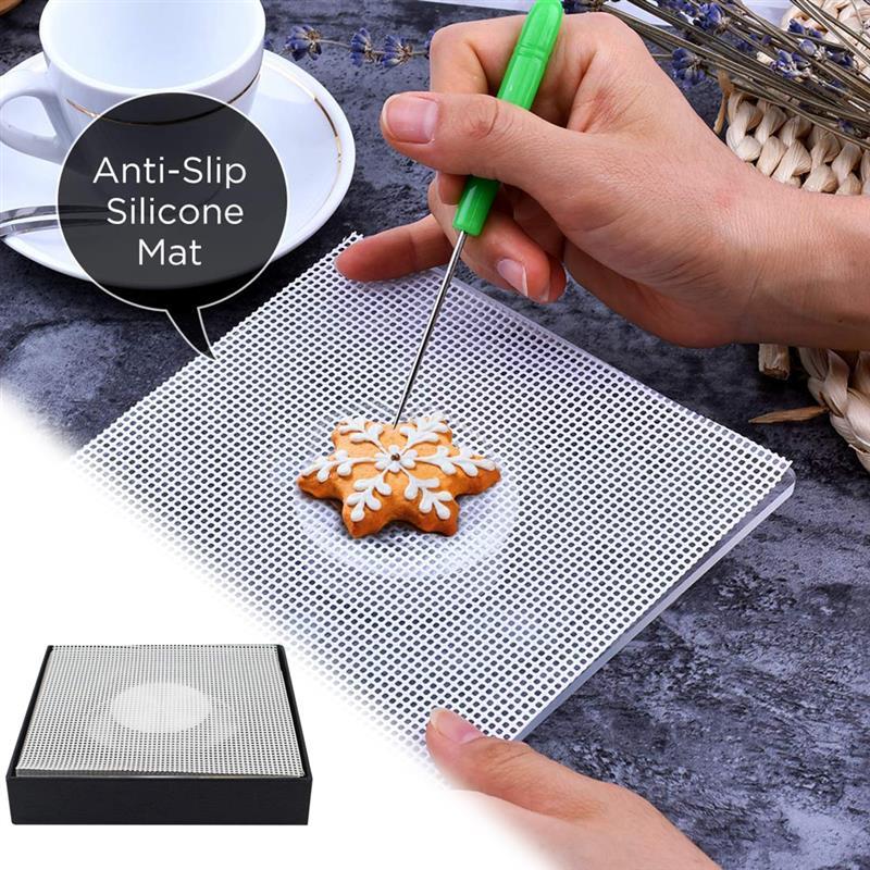 DIY Pan Baking Tool Metal Cake Plate Turntable Rotating Anti-skid Round Cake Stand Cake Decorating Rotary with 6 Scriber Needles: MULTI