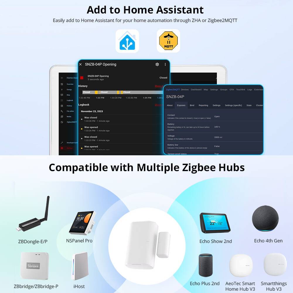 Sonoff Zigbee Window/door Sensor SNZB-04P Door Contact Magnet Sensor Work With Ewelink ZBBridge Alexa Zigbee2mqtt Home Assistant
