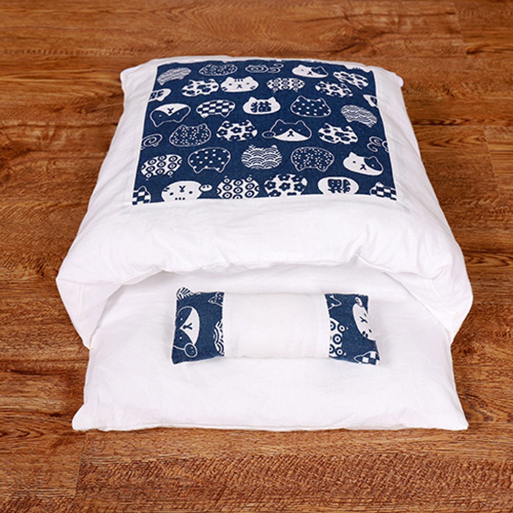Saco de dormir para cama de gato, felpa, cálido, móvil, Gato de invierno, casa cueva interior para perro, suministros de cama blanda