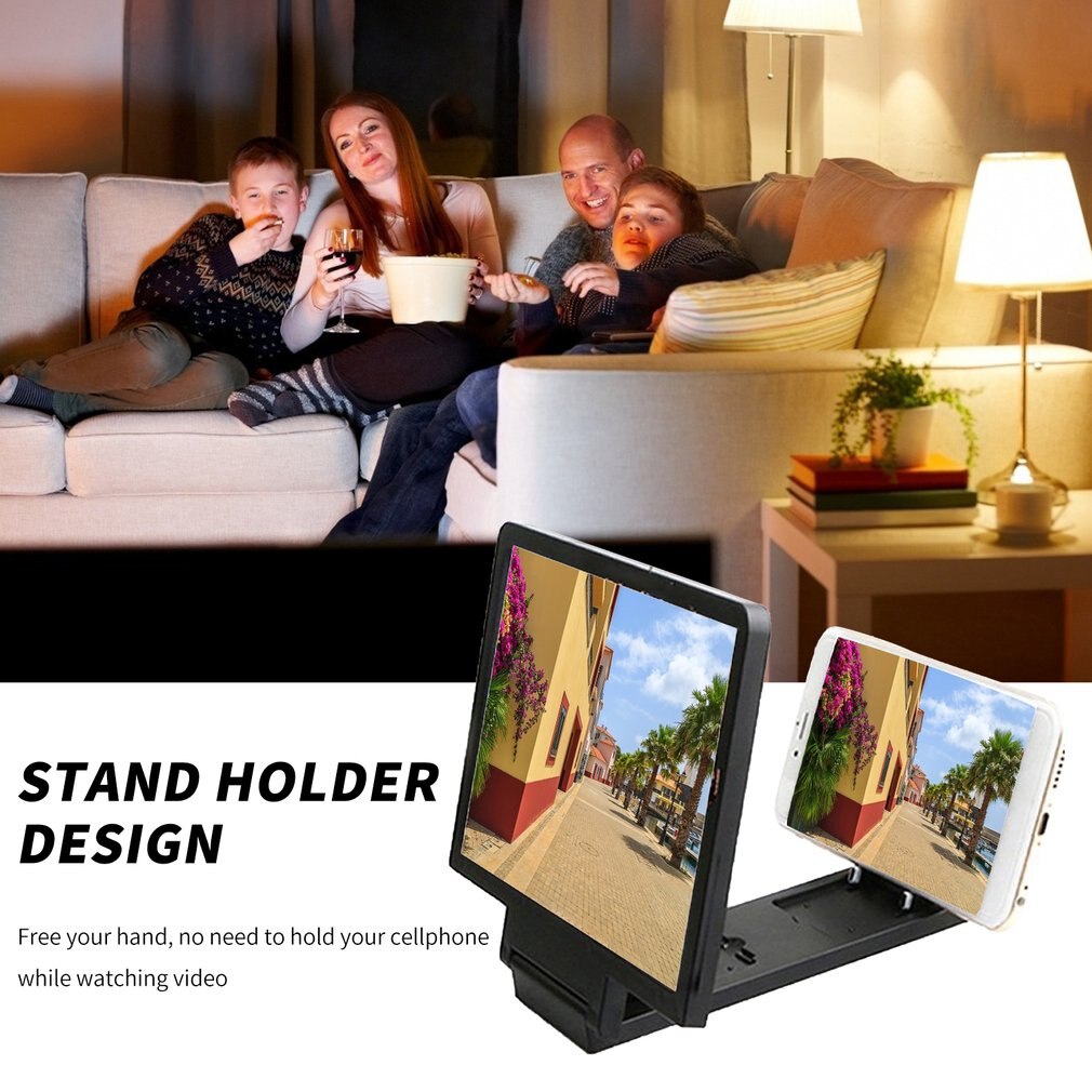 Mobile Phone Screen Magnifier Eyes Protection Display 3D Video Screen Amplifier Folding Enlarged Expander Stand LESHP