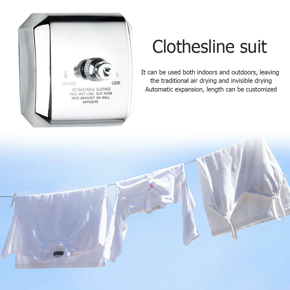 Practical Clothes Hangers Adjustable Wall Mounted Clothes Drying Rack Invisible Clothesline Laundry Storage Tool for Balcony