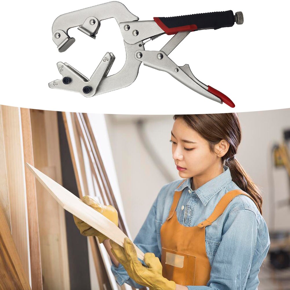 2 in 1 C-Clamp Vise Grip Locking Plier Wrench Quick Pliers Pincers Welding Metal Steel Locking Wooden Tenon Locator