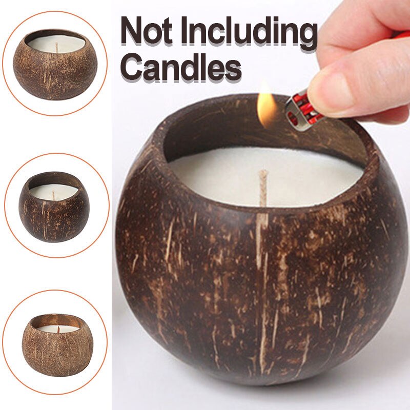 Recipiente vacío con forma de concha de coco, recipiente para hacer velas perfumadas, DIY, accesorios de taza de vela de cera de soja