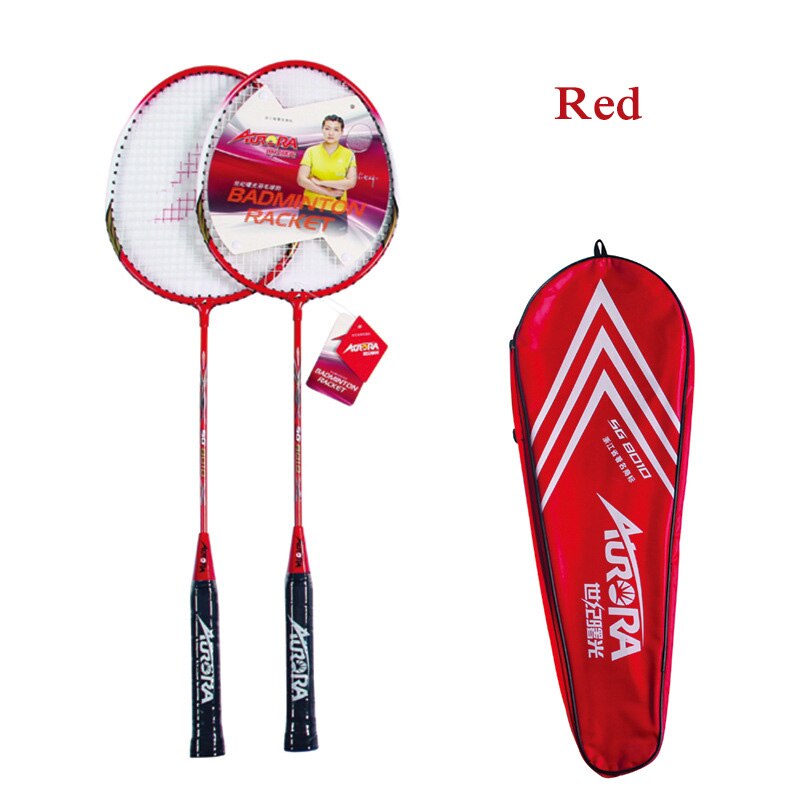 AURORA 2pcs/Set 3U Badminton Racket Adult Children Competition Training Racket for Outdoor Training Sports Beginner Enthusiasts: Red