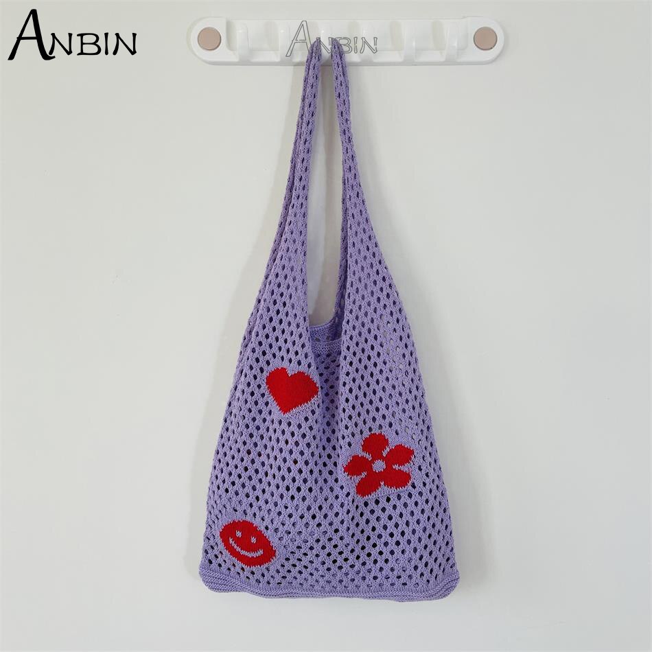 Mode Gebreide Vest Vrouwen Schoudertassen Bloemen Zomer Strand Bakken Gehaakte Tas Grote Capaciteit Vrouwelijke Handtas Shopper: 2