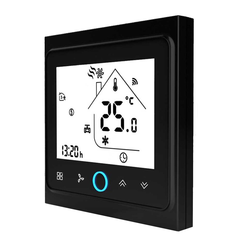 24V 220V NC/NO WIFI Smart Thermostat Temperature Controller for Water to Air Heat Exchanger: BLACK / 95-240V RS485