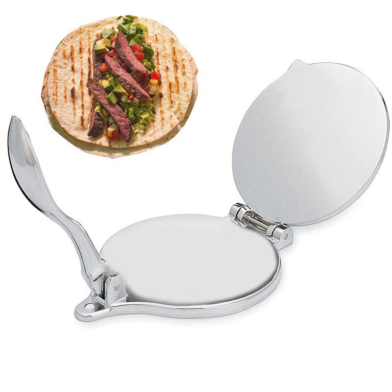 Molde de aluminio para hacer tortillas, prensa de Tortilla mexicana, plegable para el hogar, harina de maíz para hornear, herramienta para asar, accesorios de cocina