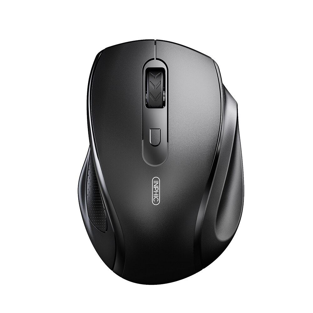 Drahtlose Maus USB Computer Maus Stille Ergonomische Maus 1600 DPI Optische Mause Gamer Geräuschlos Mäuse Wireless Für PC Laptop: black