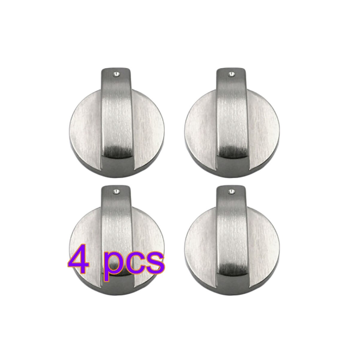 1/2/4PCS Metal Silver Gas Stove Cooker Knobs Adaptors Oven Switch Cooking Surface Control Locks Cookware Parts: 4pcs