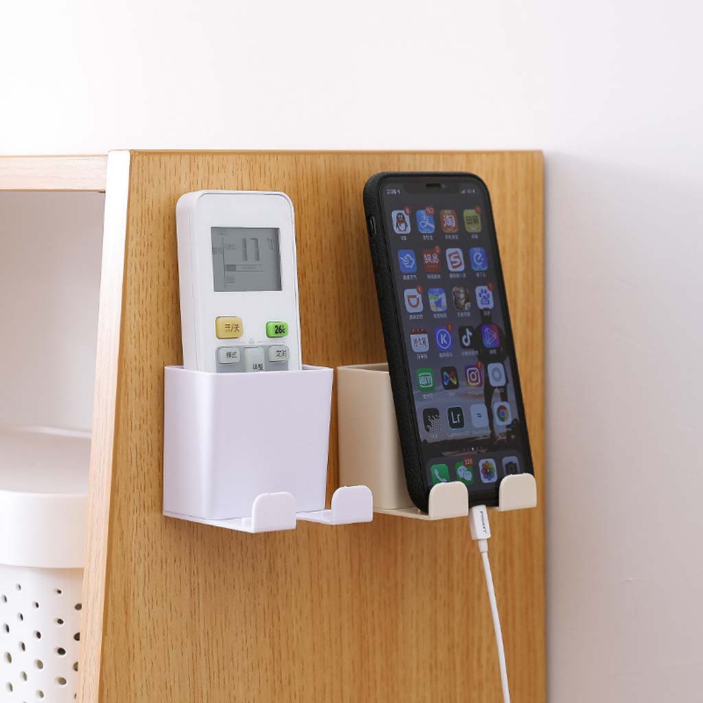 Multifunktions telefonvægsholder vægmonteret opbevaringsstativ smartphone hængende mobiltelefon tablet opladning fjernbetjeningsholder 5.16
