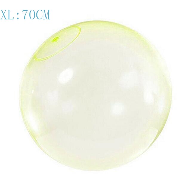 TPR Children&#39;s Toy Bouncy Transparent Bubble Ball Inflatable Water Injection Big Ball Swimming Pool Beach Outdoor Toy: Yellow  70CM  XL