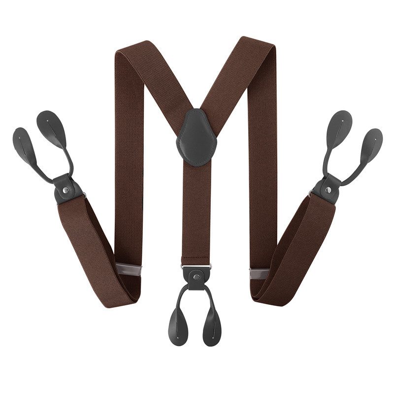 Bretelle Vintage ▾ da uomo di larghezza 3,5 cm con estremità a bottone in pelle PU nera rifinita con retrò a Y, bretelle elastiche regolabili per pantaloni, cintura: Giallo brillante