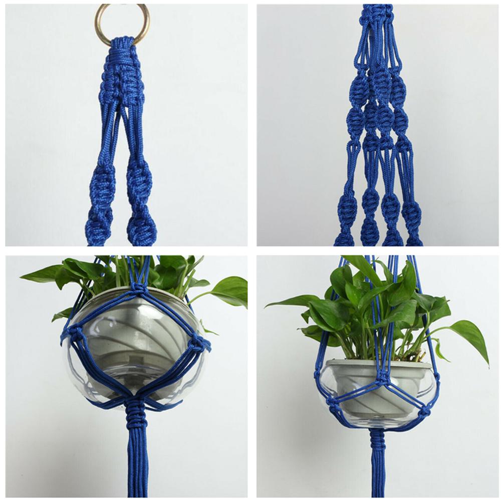 Grydelapper macrame planteophæng hængende planter kurv hamp reb flettet snor taske hjem haveindretning