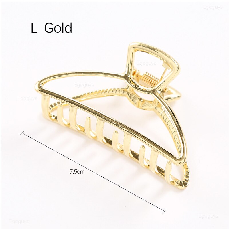 1 pinza para el pelo para niñas y mujeres, pinzas geométricas para el cabello, pinza para el pelo, agarre de Color sólido, horquillas coreanas, pasadores de Metal, herramientas de estilismo: Gris