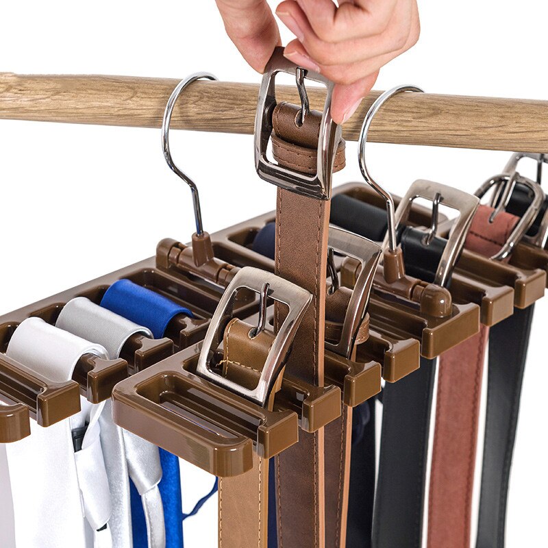 10 Slot Tie Belt Hanger Wardrobe Belt Rotating Organizer Rack Multifuctional Scarf Hanger Home Closet Storage Holder