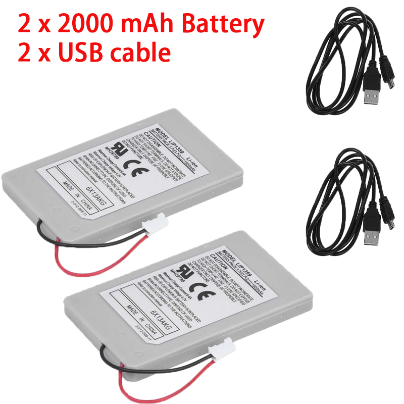 2 Pcs 3.7V Draadloze Controller Batterijen Voor Sony PS3 Game Controller Batterij Pack Voor PS3 Gamepad 1800 Mah Vervanging batterij