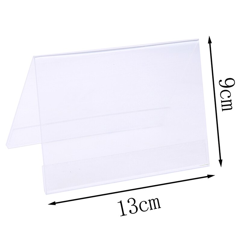 Multi Size Acrylic V Shape Office Desktop Sign Display Price Name Business Card Label Nameplate Table Number Holder Stand: 9x13cm