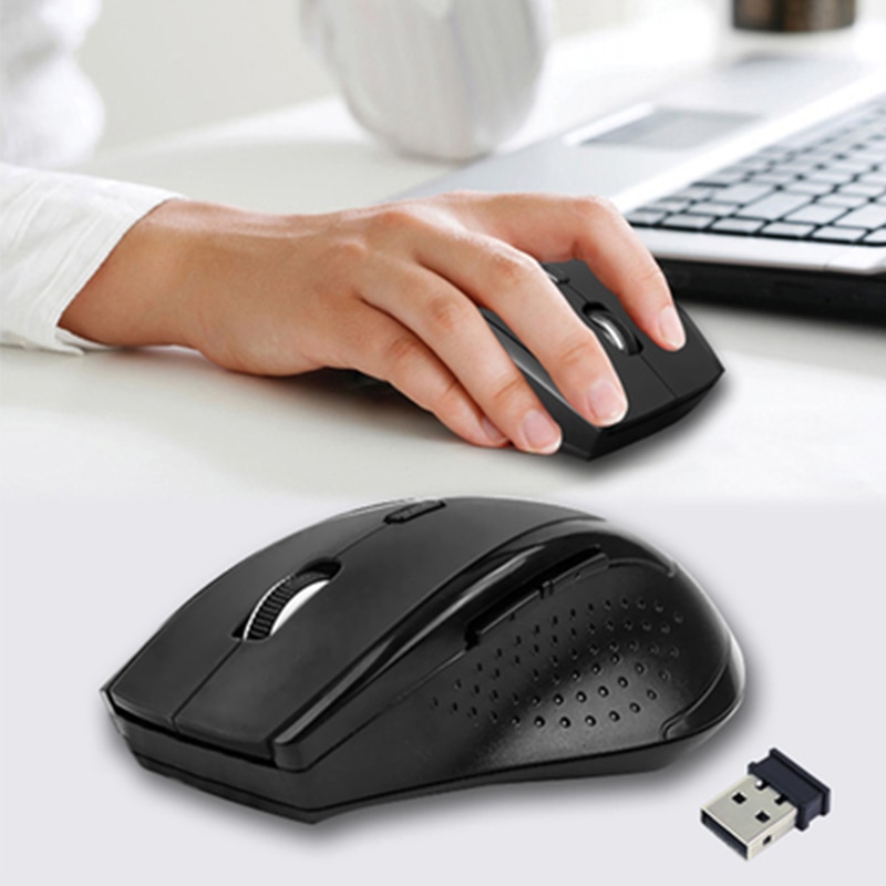 USB Wireless Bluetooth Mouse 1200DPI Optical Gaming Mouse Wireless for Laptop 2.4GHz 6 Keys Mice with USB Receiver