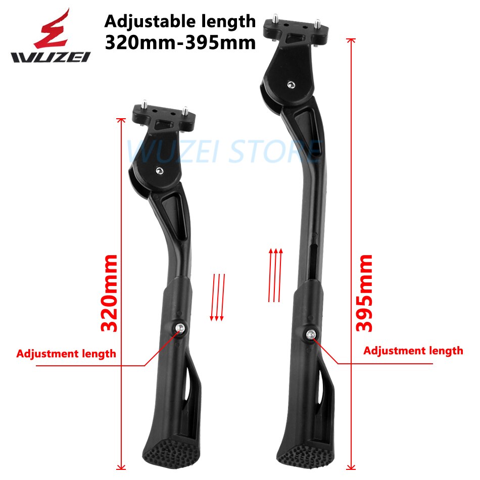 Mtb cykelstativ kickstand racercykel parkeringsreoler sidestøttefod justerbar 29.5-39.5cm cykeltilbehør