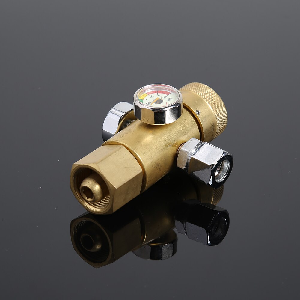 Air Compressor Pressure Regulator 0.4-25MPa Oxygen Gas Pressure Reducer Air Flow Regulator Gauge Meter
